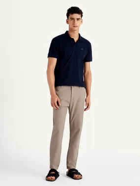 Men's Light Brown Tapered Trousers