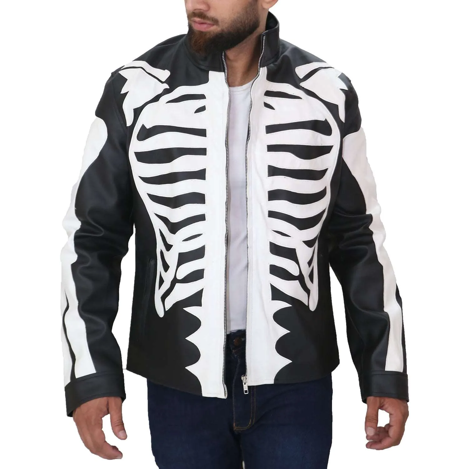 Men's Skeleton Leather Jacket