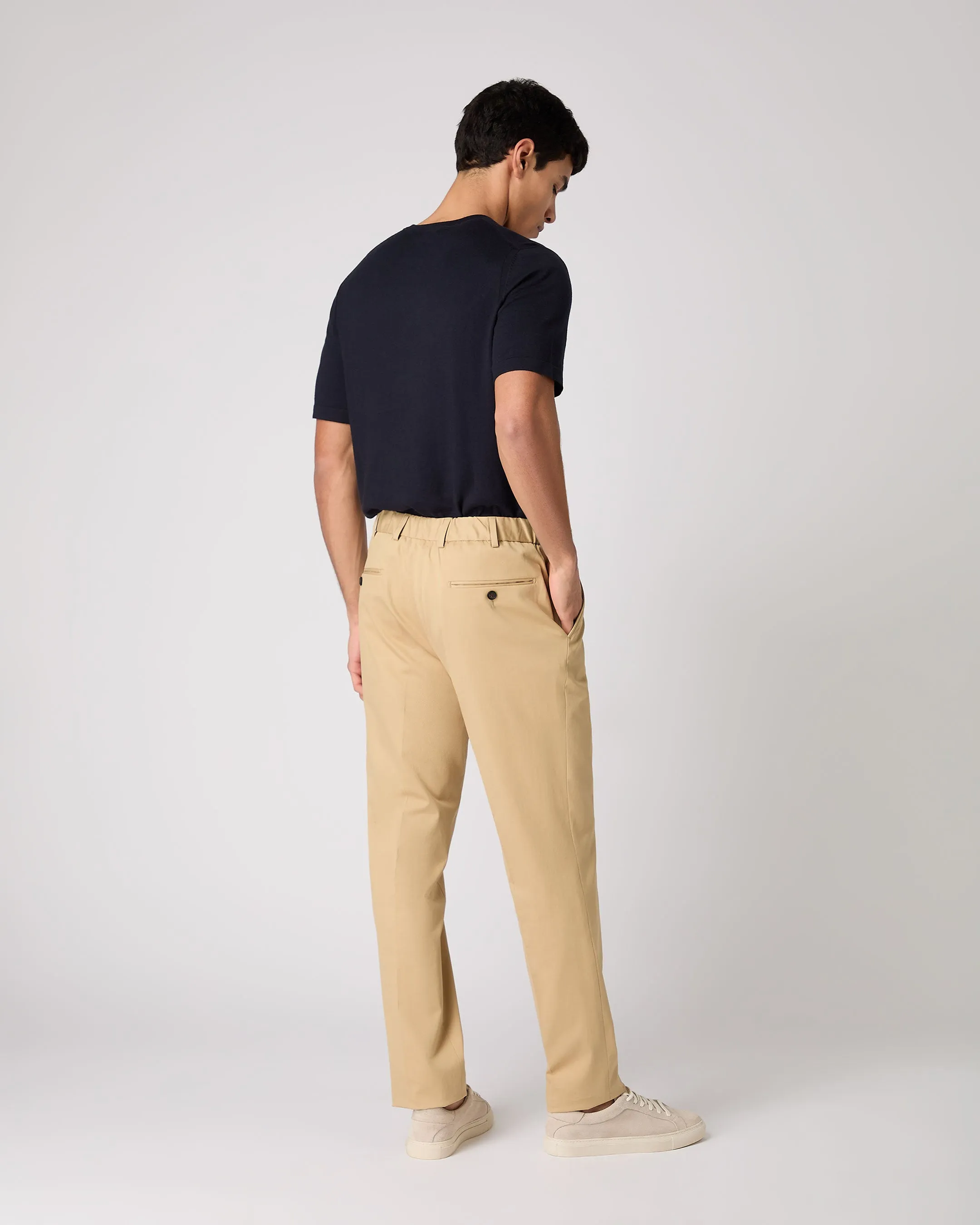 Men's Sorrento Cotton Cashmere Drawstring Pants Sand Brown