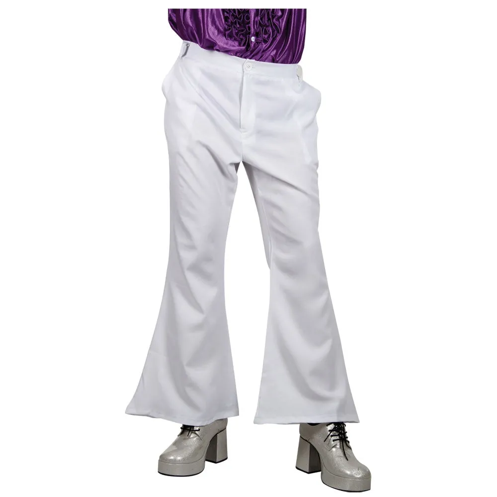 Men's White 60s 70s Groovy Disco Hippie Flares Costume