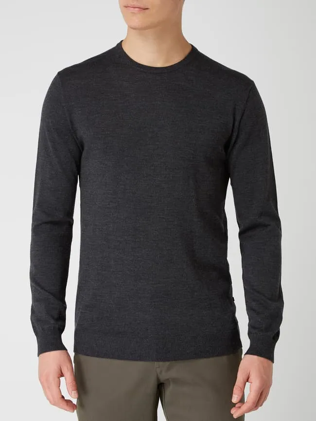 Merino wool sweater model "Margrate" Matinique, dark gray