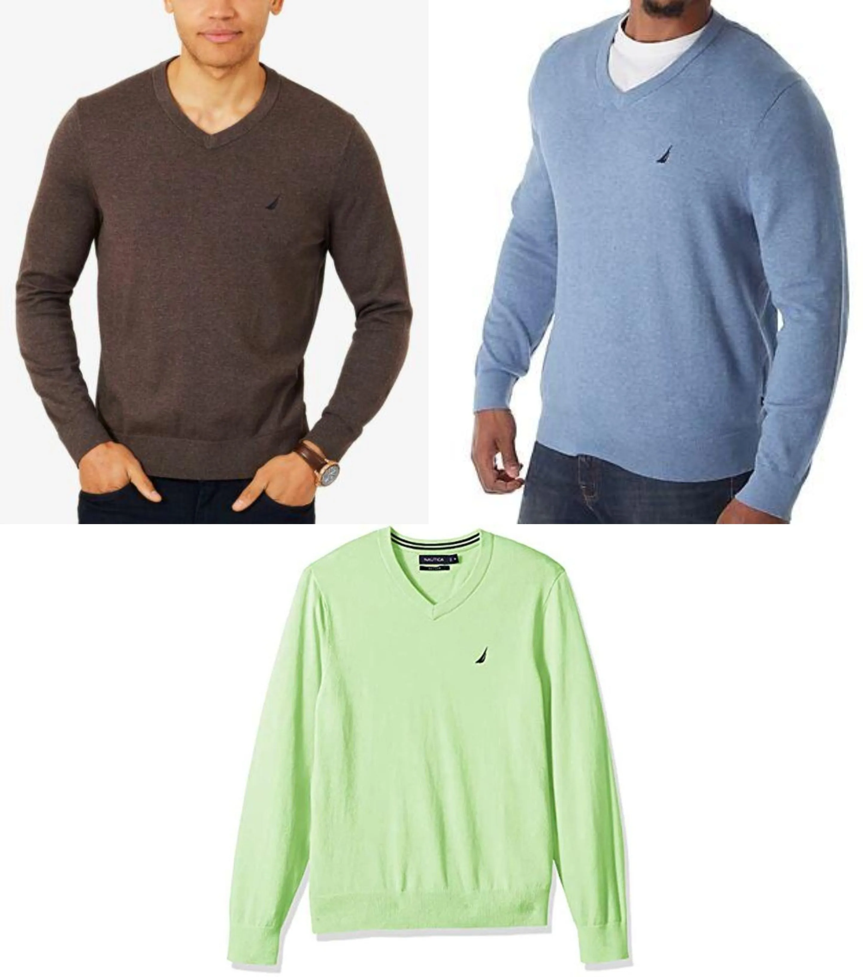 Nautica Mens Navtech V-Neck Classic Fit Sweater