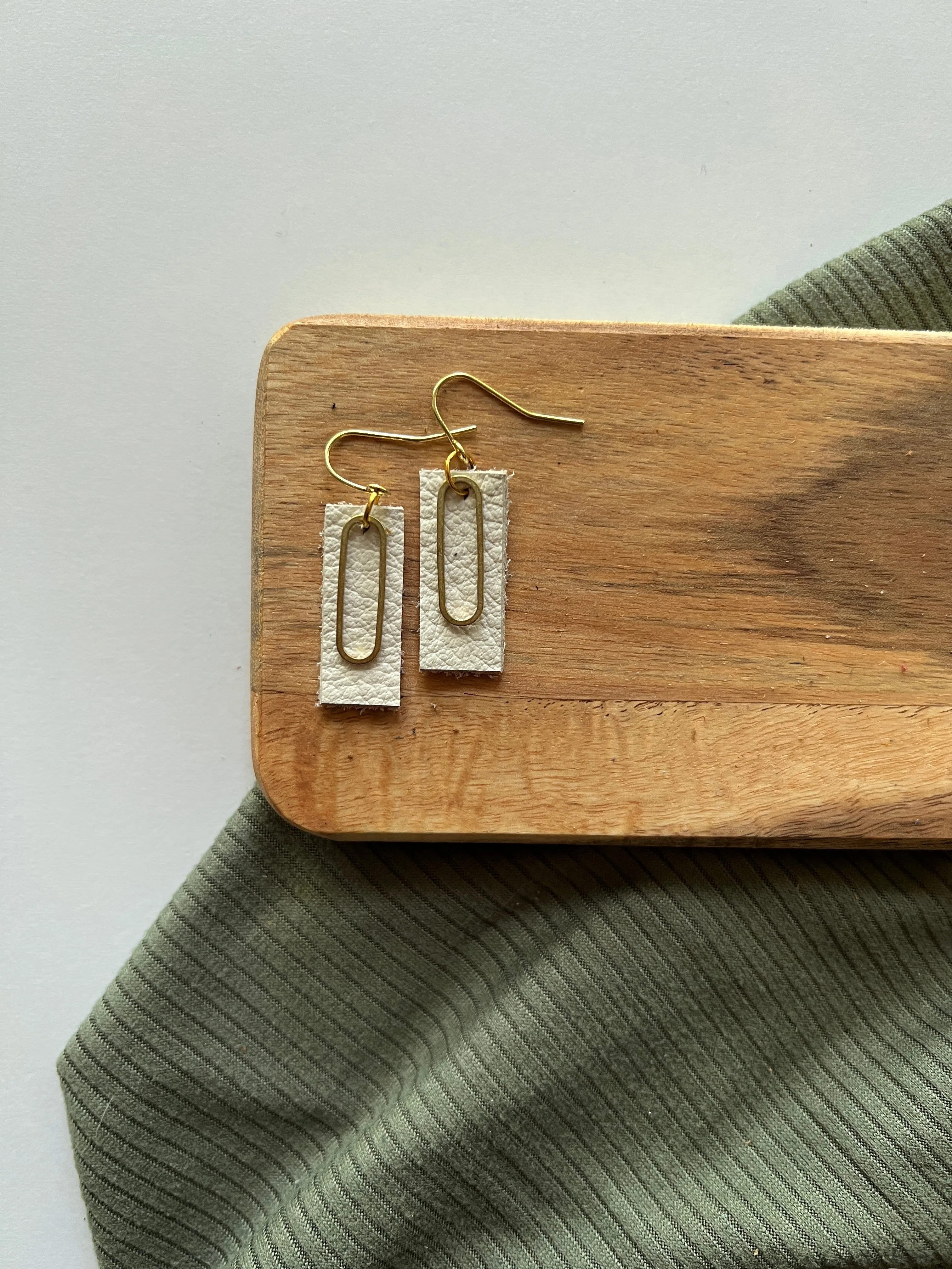 Paper Clip | Leather Earrings