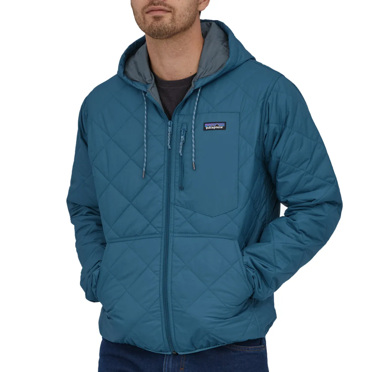 Patagonia Diamond Quilted Bomber Hooded Zip Jacket