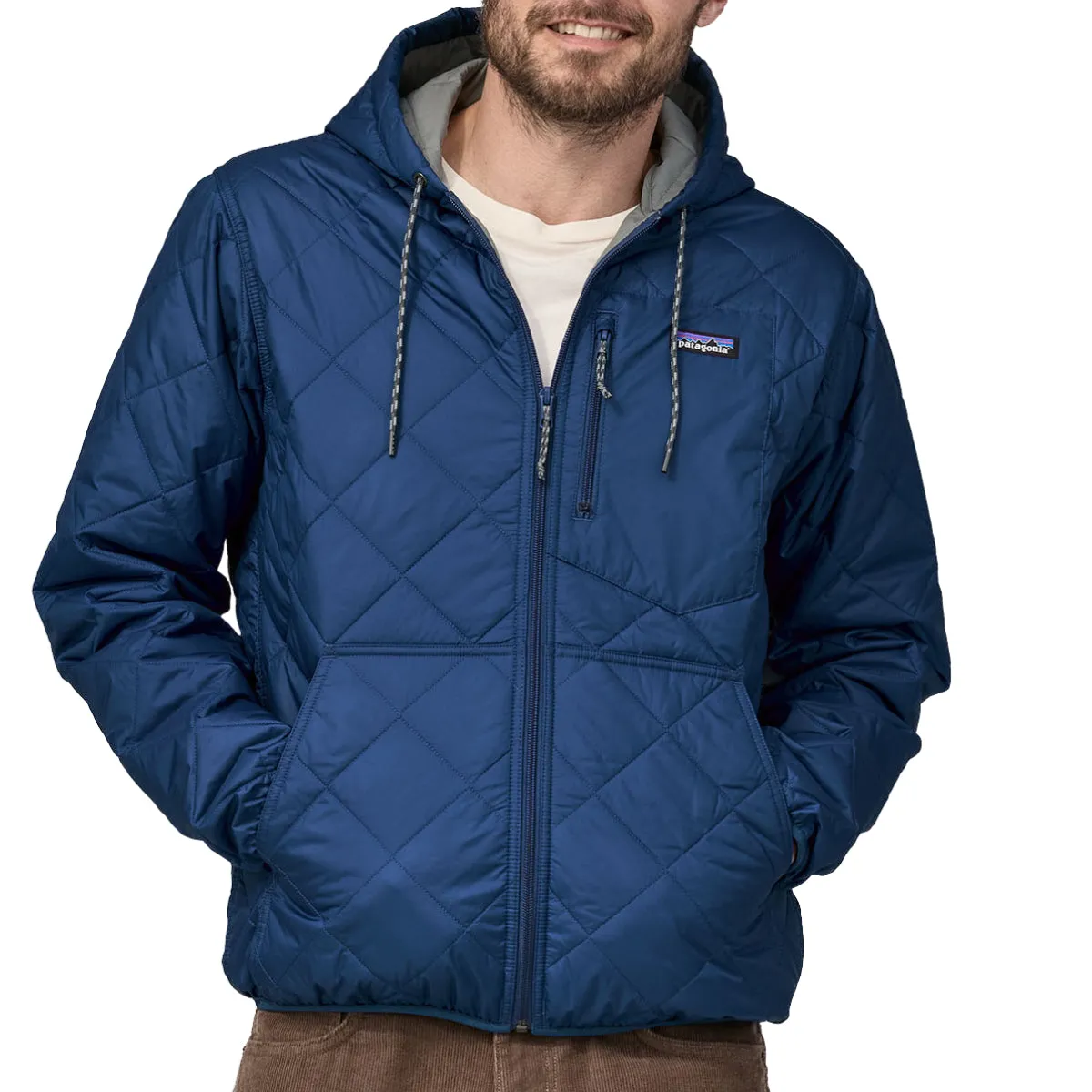 Patagonia Diamond Quilted Bomber Hooded Zip Jacket