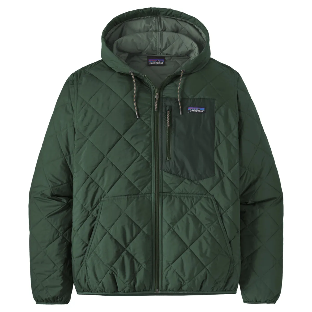 Patagonia Diamond Quilted Bomber Hooded Zip Jacket