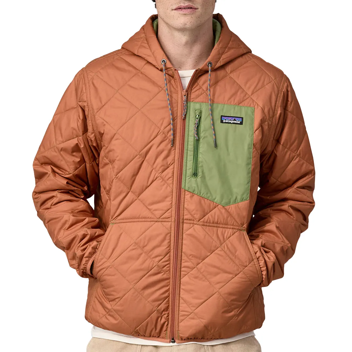 Patagonia Diamond Quilted Bomber Hooded Zip Jacket