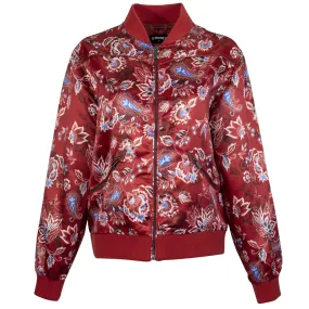 "Hooey Ladies Bomber Jacket" Red w/Floral