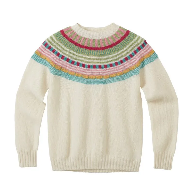 Scottish Lambswool Yoke Jumper - Winter White