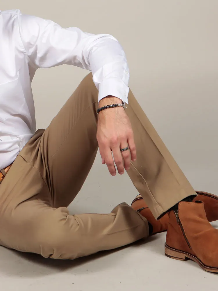 Slim  Fit Chino Trousers – Classic Khaki