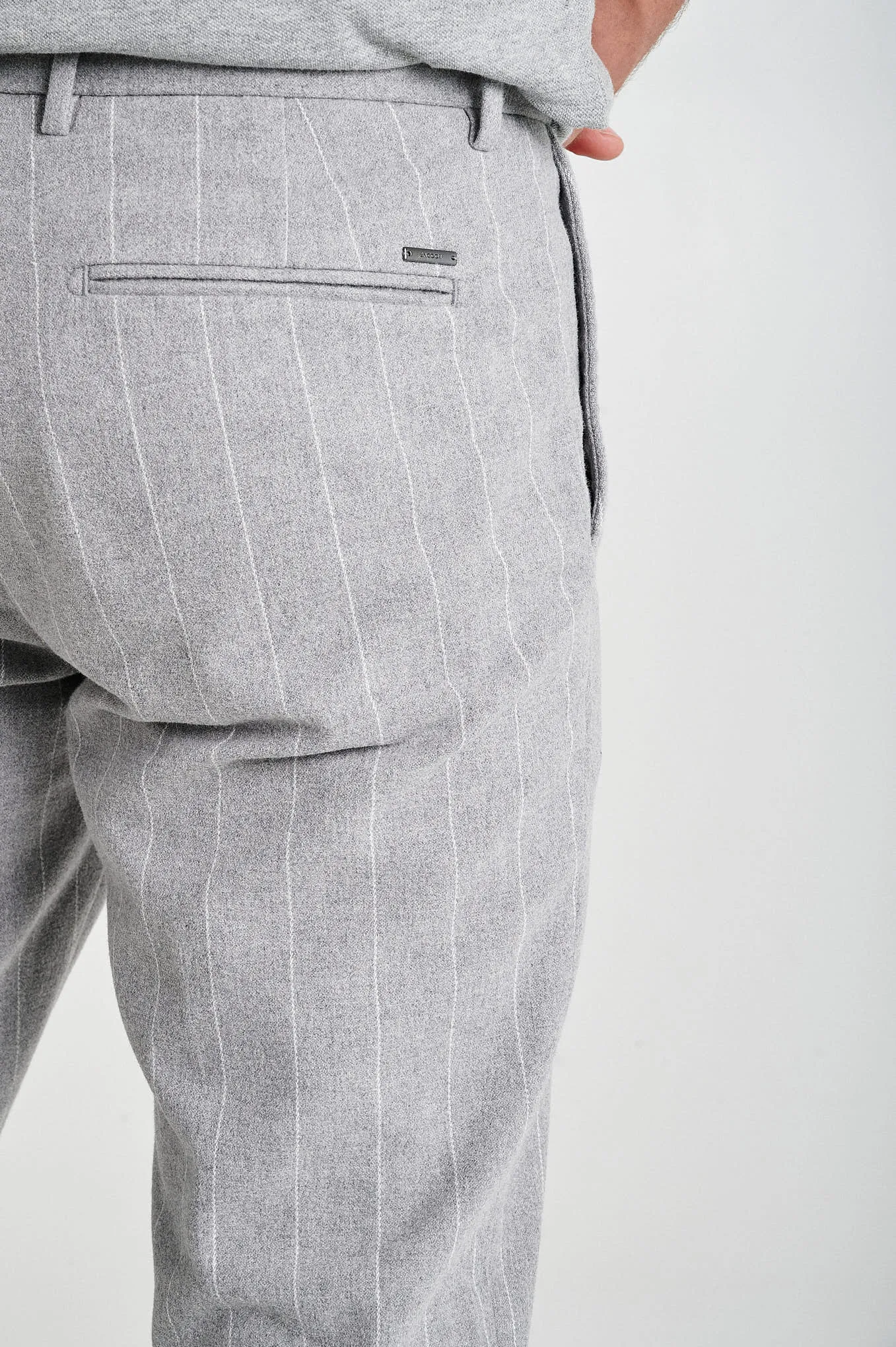 Slim fit pinstripe stretch chino trousers