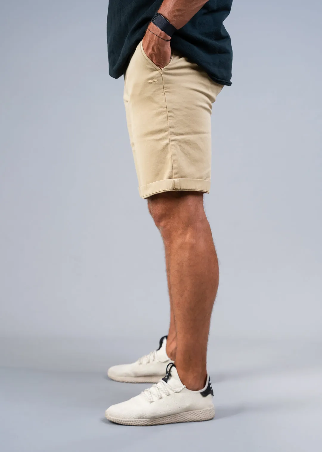 STRAIGHT FIT CHINO SHORTS - BEIGE