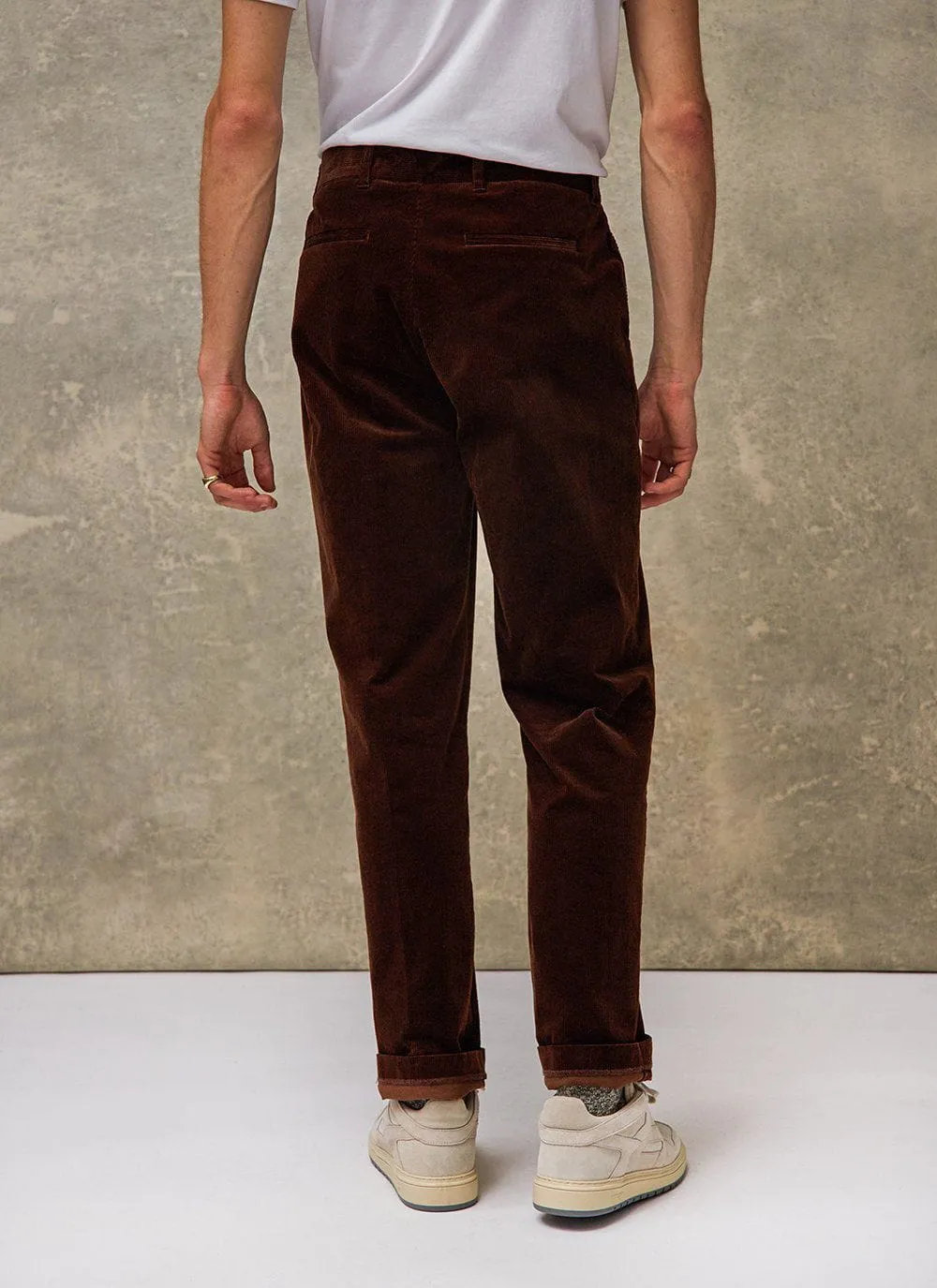 Straight Leg Trousers | Cotton Corduroy | Espresso