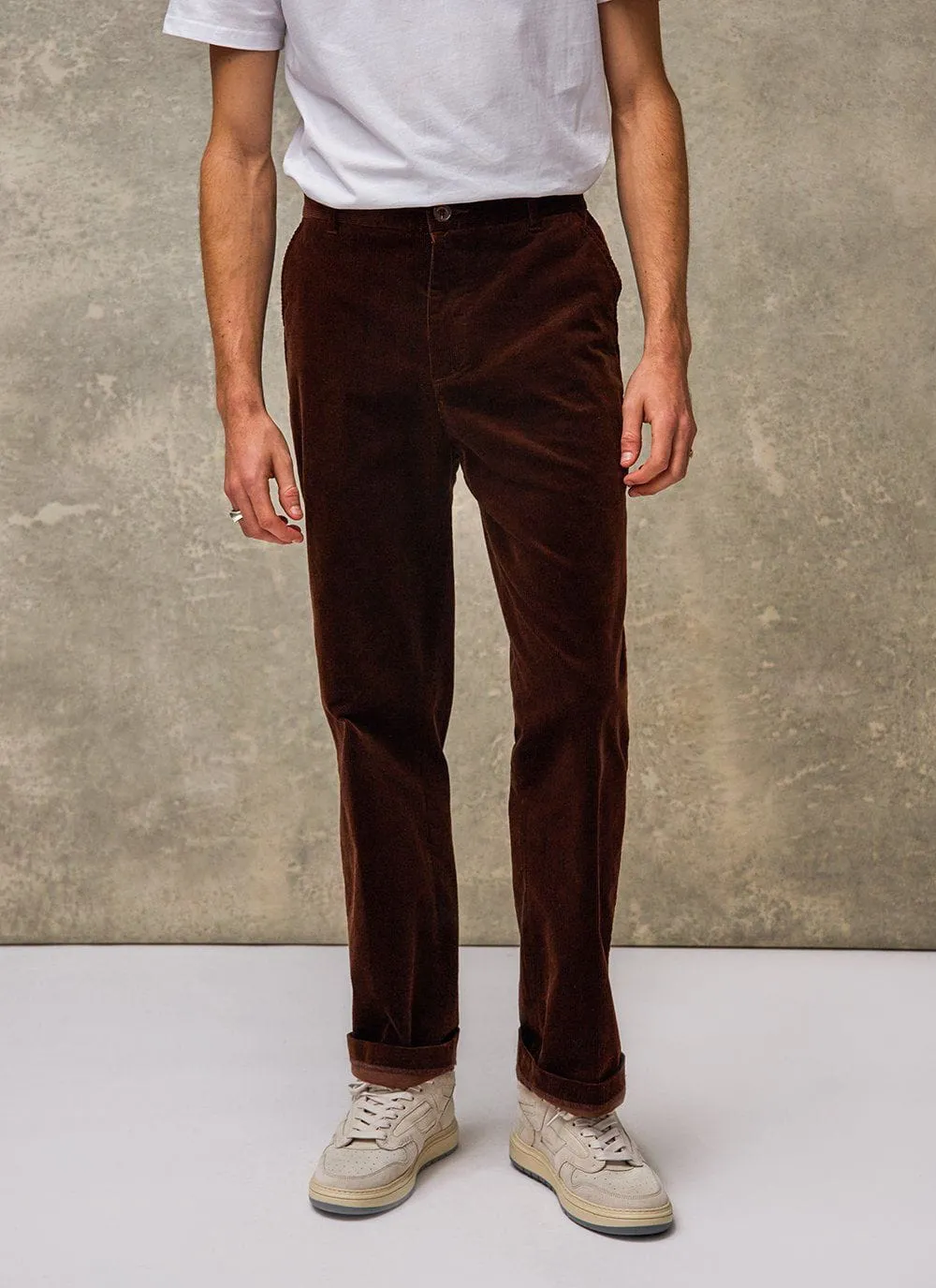 Straight Leg Trousers | Cotton Corduroy | Espresso