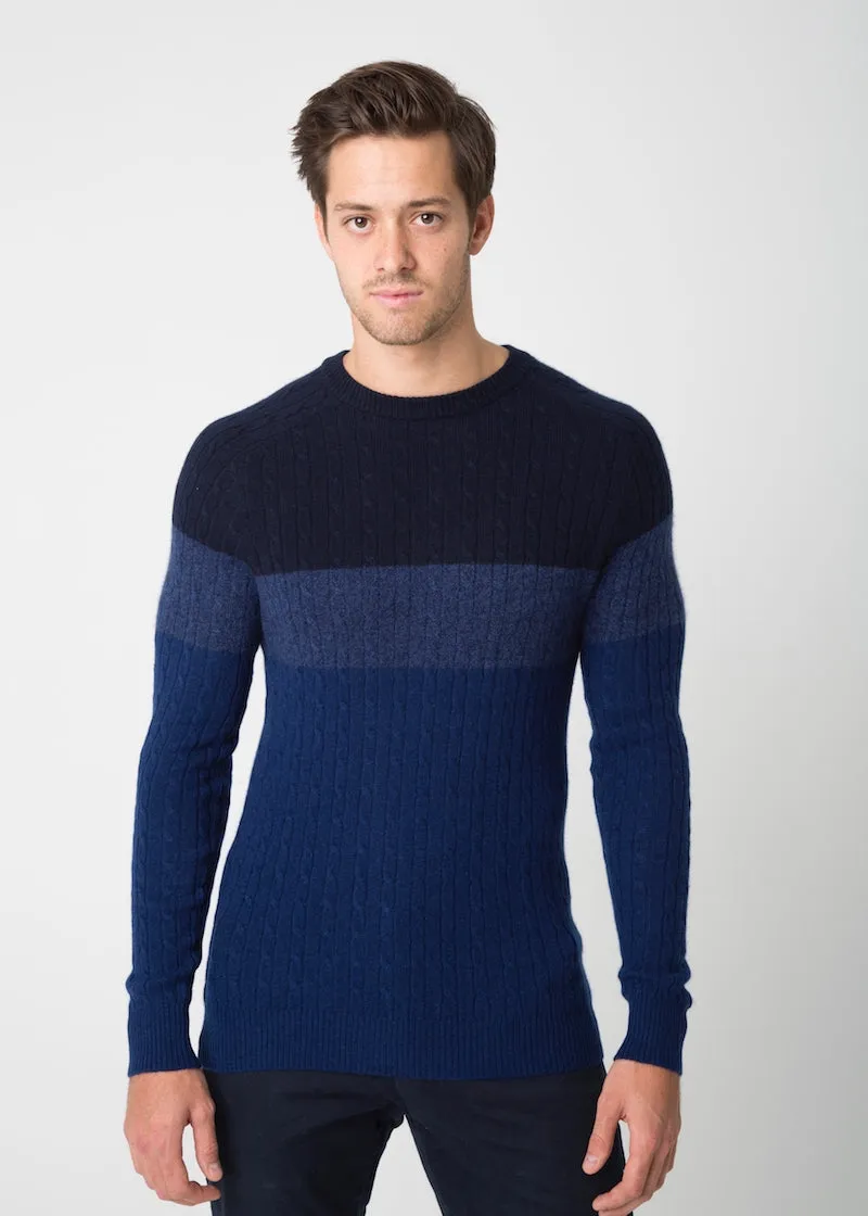 Tri-Colour Cable Sweater