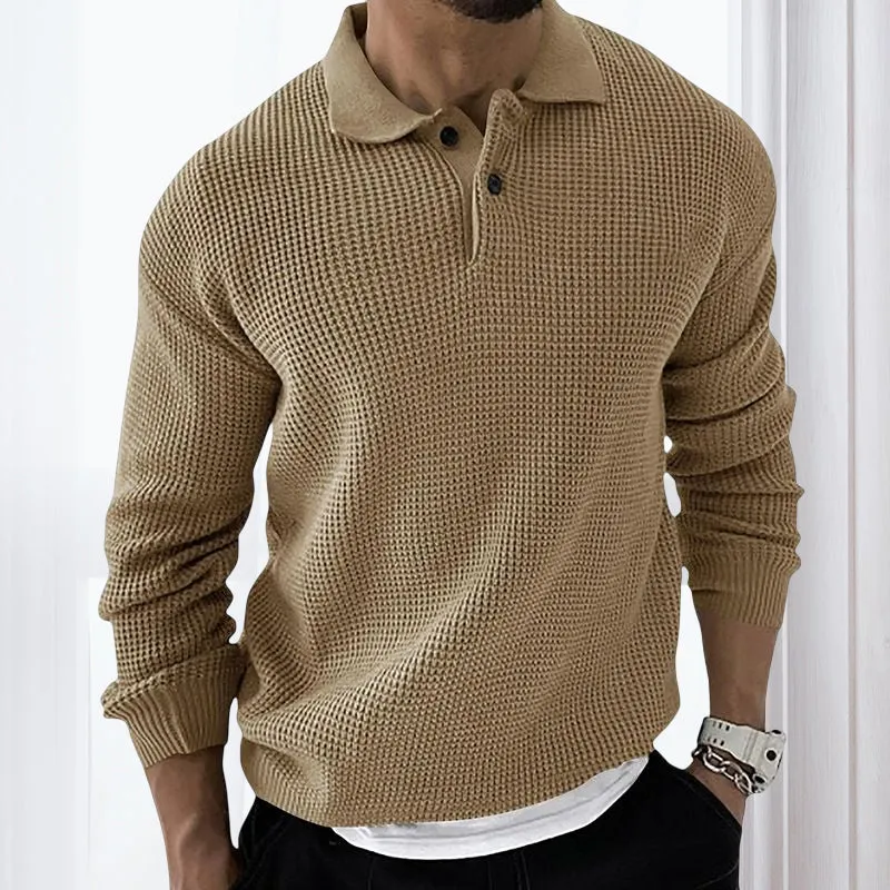 Waffle Lapel Sweater