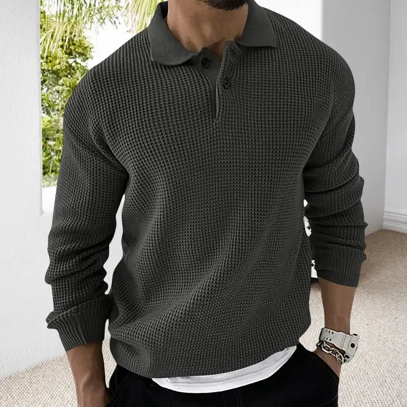 Waffle Lapel Sweater