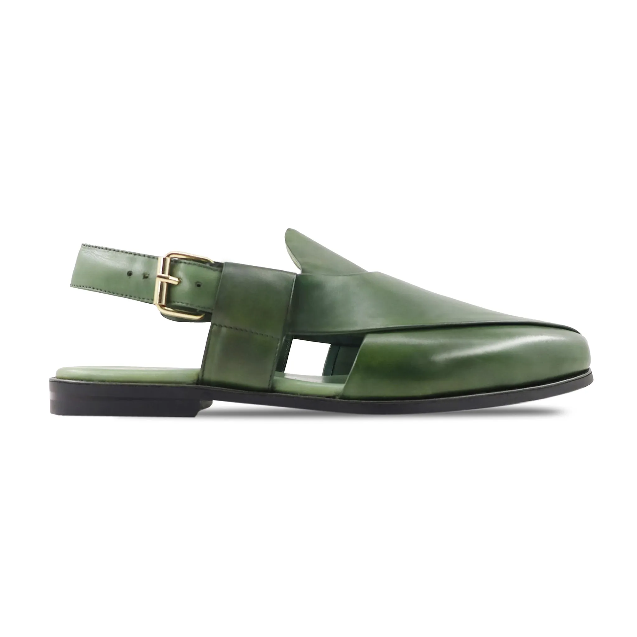 Willis - Men's Green Calf Leather Sandal