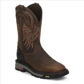 WK2110 Justin Men's Driscoll Mahogany Western Work Boot