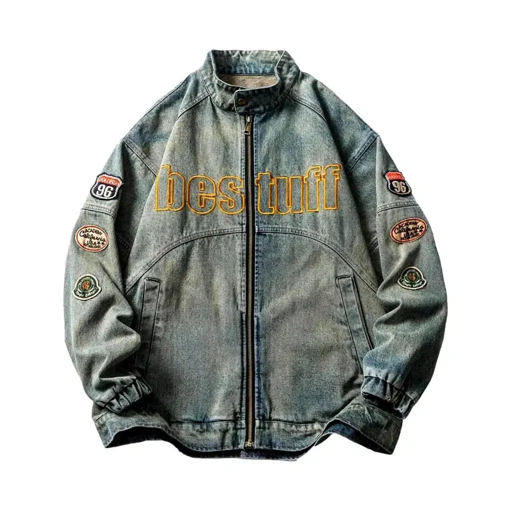 Yellow-cast vintage denim jacket